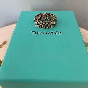 Sterling silver Tiffany & co mesh ring.